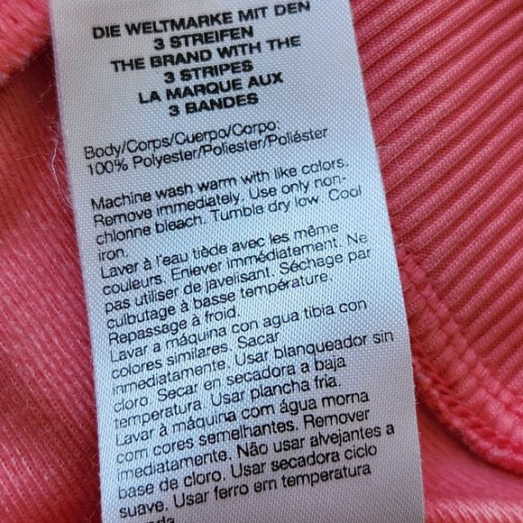 Adidas Peach Pink Full-Zip Track Jacket Stripes Sporty Athletic Glam Feminine - Picture 6 of 11